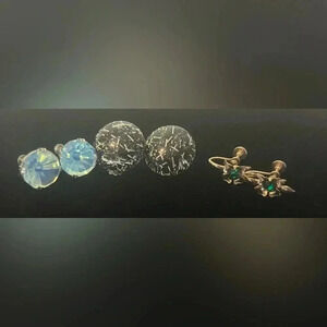 Three pairs of vintage earrings. One clip and two screw back